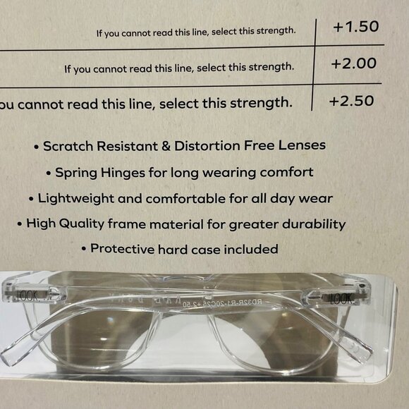 Rae Dunn Premium Reading Glasses Set 3 Pack +2.00 Strength with Protective Case - Picture 4 of 4
